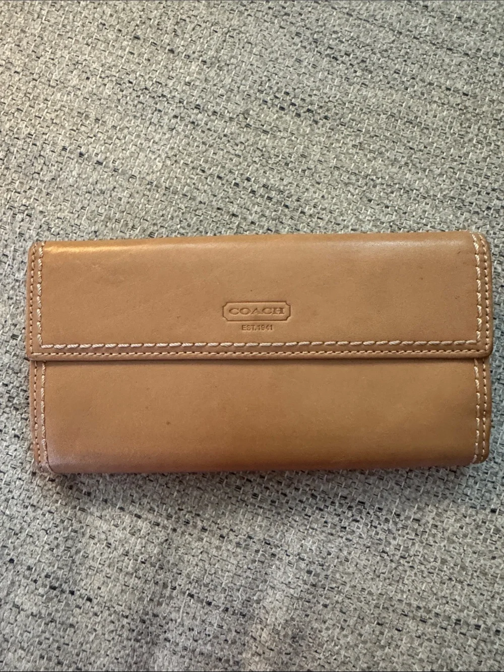 Coach Saddle Brown Leather Fold Wallet